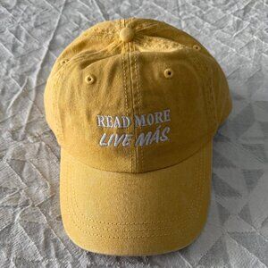 READ MORE LIVE MÁS Yellow Embroidered Dad Hat - Book Lover Baseball Cap